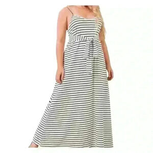 Striped Belted Cami Maxi Dress